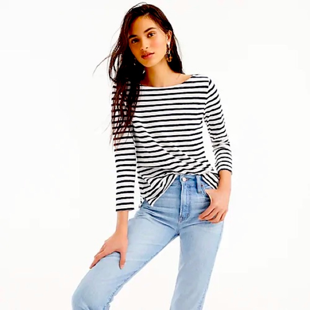 Classic J.Crew Striped Boatneck T-Shirt